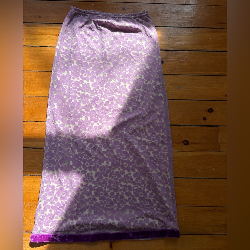 Vintage Purple Floral Midi Skirt